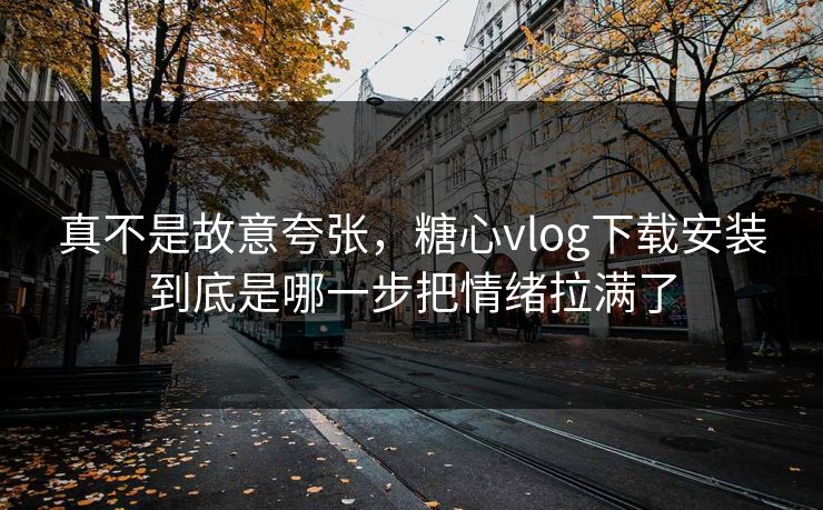 真不是故意夸张，糖心vlog下载安装到底是哪一步把情绪拉满了