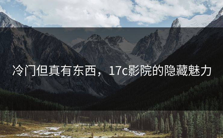 冷门但真有东西，17c影院的隐藏魅力